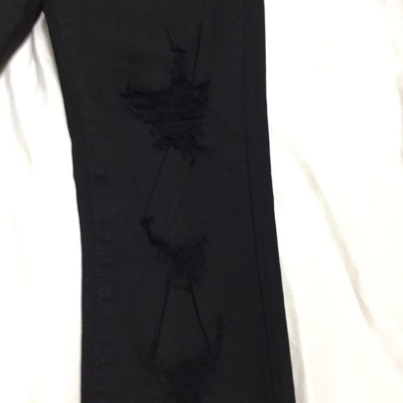 NWT American Bazi Skinny High Rise Jeans Black Sz 7 Distressed Destroyed - Picture 7 of 13